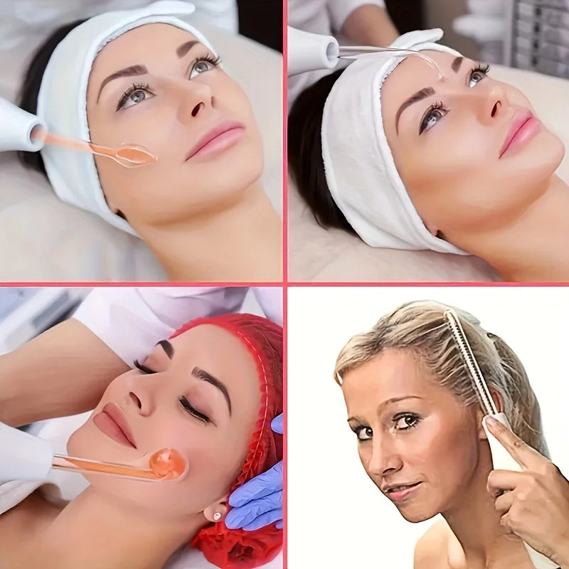 4-in-1 Portable Facial Skin Care Kit High-Frequency 120KHz Facial Massager 4 Interchangeable Electrode Sticks 110V for Home S