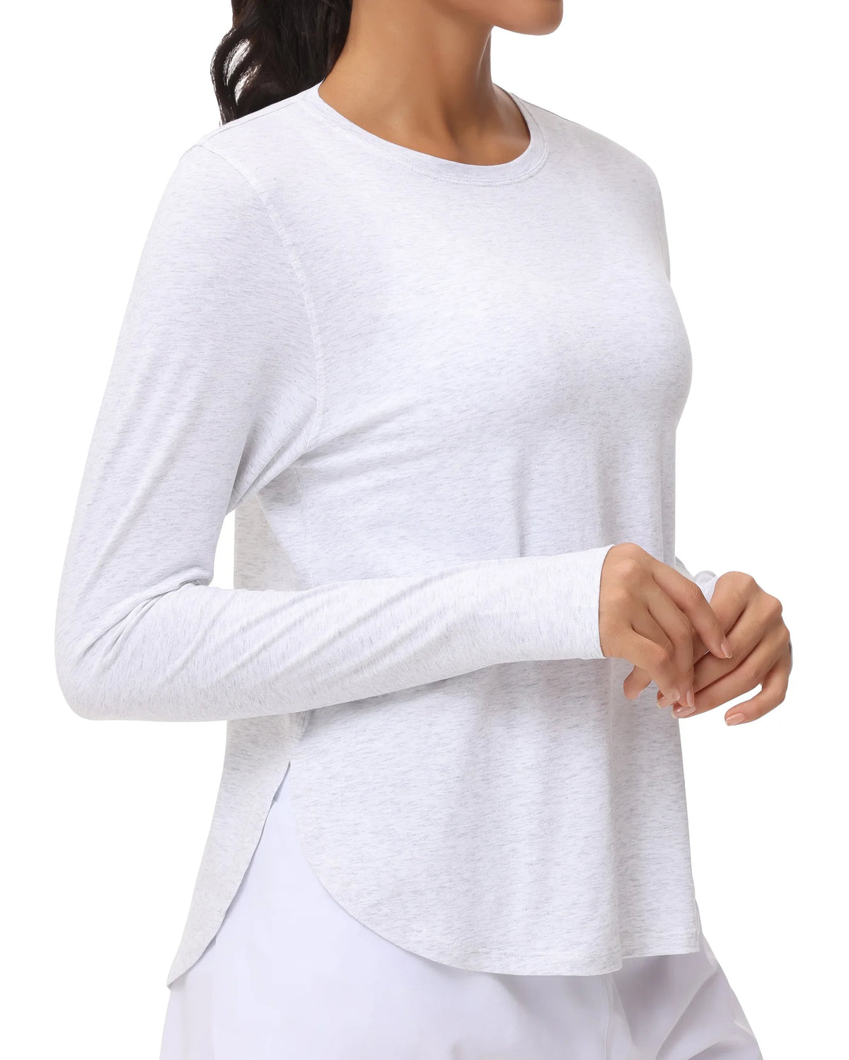 THE GYM PEOPLE Women's Long Sleeve Workout Shirts Lightweight Cotton Running Yoga Tops with Thumb Hole
