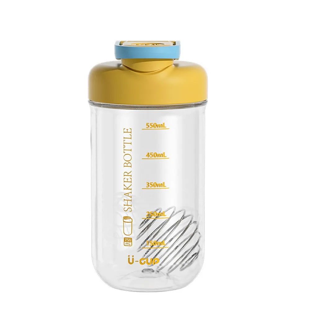 NEW Elegant Shaker Cup 750ml Creative Shaking Bottles Transparent Water Cup