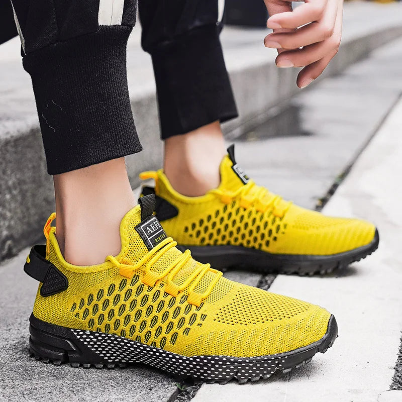 YRZL Men's Running Shoes 2024 Mens Sneakers Shoes Mesh Breathable Outdoor Tennis Walking Gym Shoes for Men Plus Size 40-47