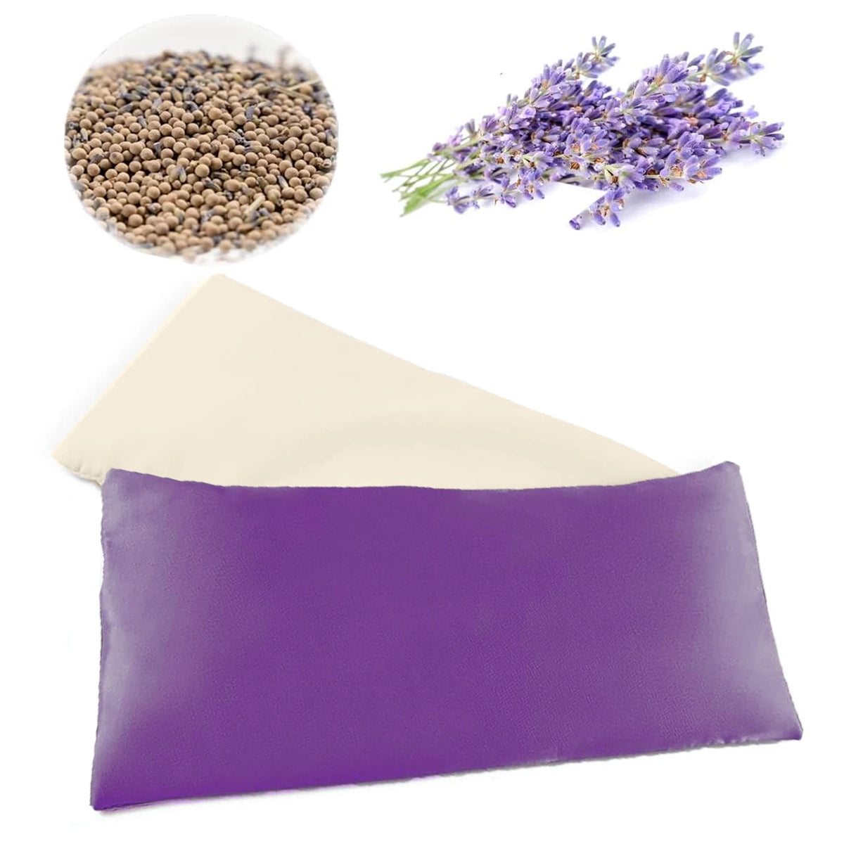 Lavender Eye Pillow for Relaxation, Yoga, Sleeping, Weighted Eye Mask Heated, Sinus, Dry Eyes Relief, Moist Heat Eye Compress