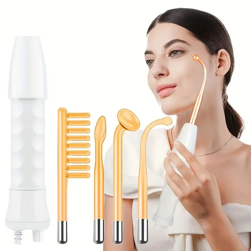 4-in-1 Portable Facial Skin Care Kit High-Frequency 120KHz Facial Massager 4 Interchangeable Electrode Sticks 110V for Home S