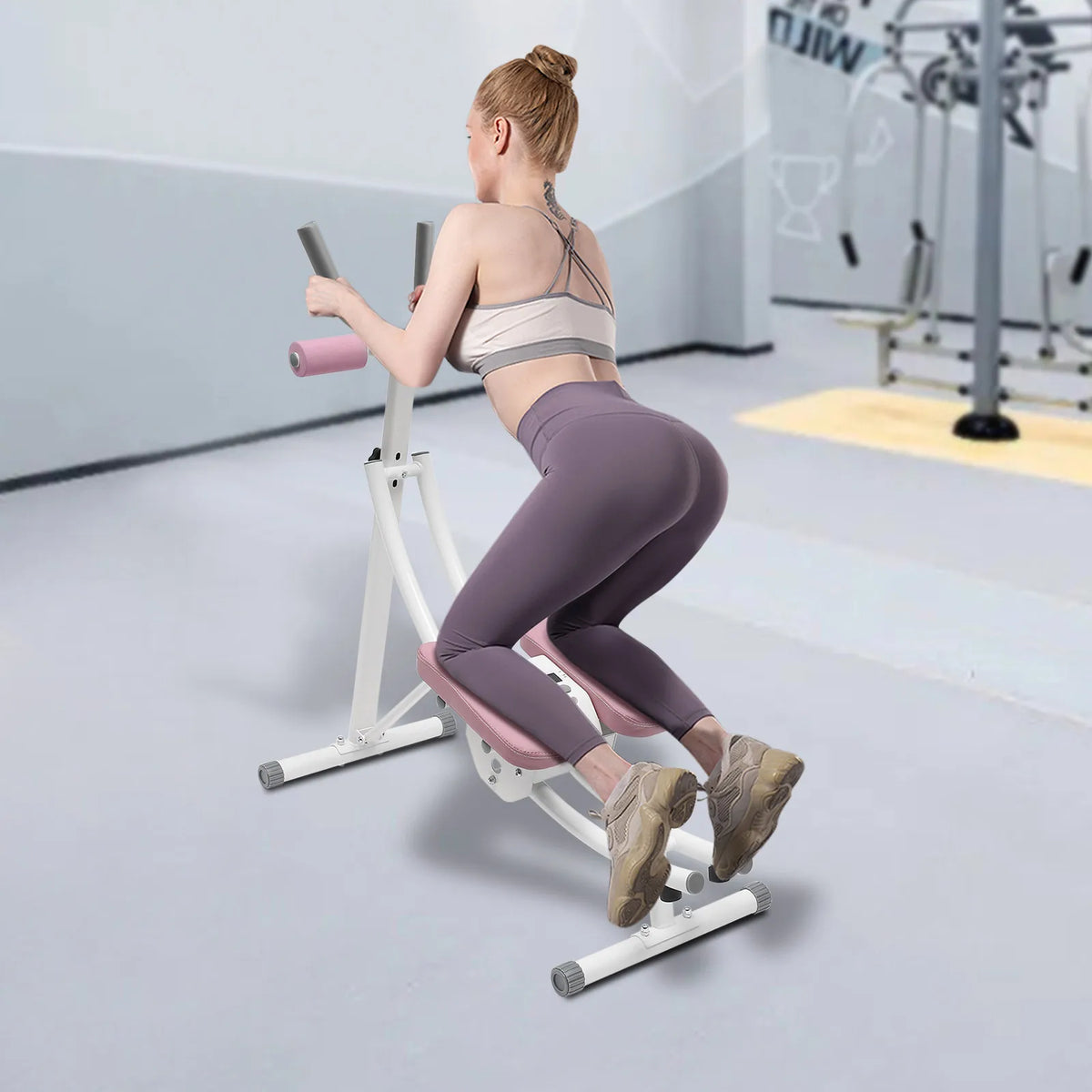 Foldable Abdominal Trainer with LED Display & 3-Level Adjustment, Ab Machine Core Workout Equipment Load 330lbs, Home Exercise Waist Cruncher Core Toner