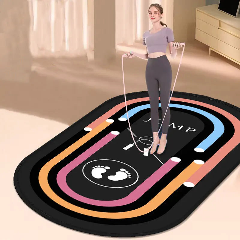 VIKAMA Indoor Skipping Rope Anti-slip, Shock-absorbing and Soundproof Mat, Fitness Mat, Yoga Mat, Silicone Base Anti-slip Mat