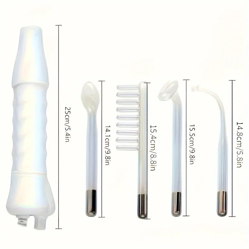 4-in-1 Portable Facial Skin Care Kit High-Frequency 120KHz Facial Massager 4 Interchangeable Electrode Sticks 110V for Home S