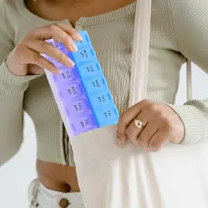 Weekly Pill Organizer - 14-Compartment Portable Medicine Box, 7-Day Double Row Pill Case for Daily Medication