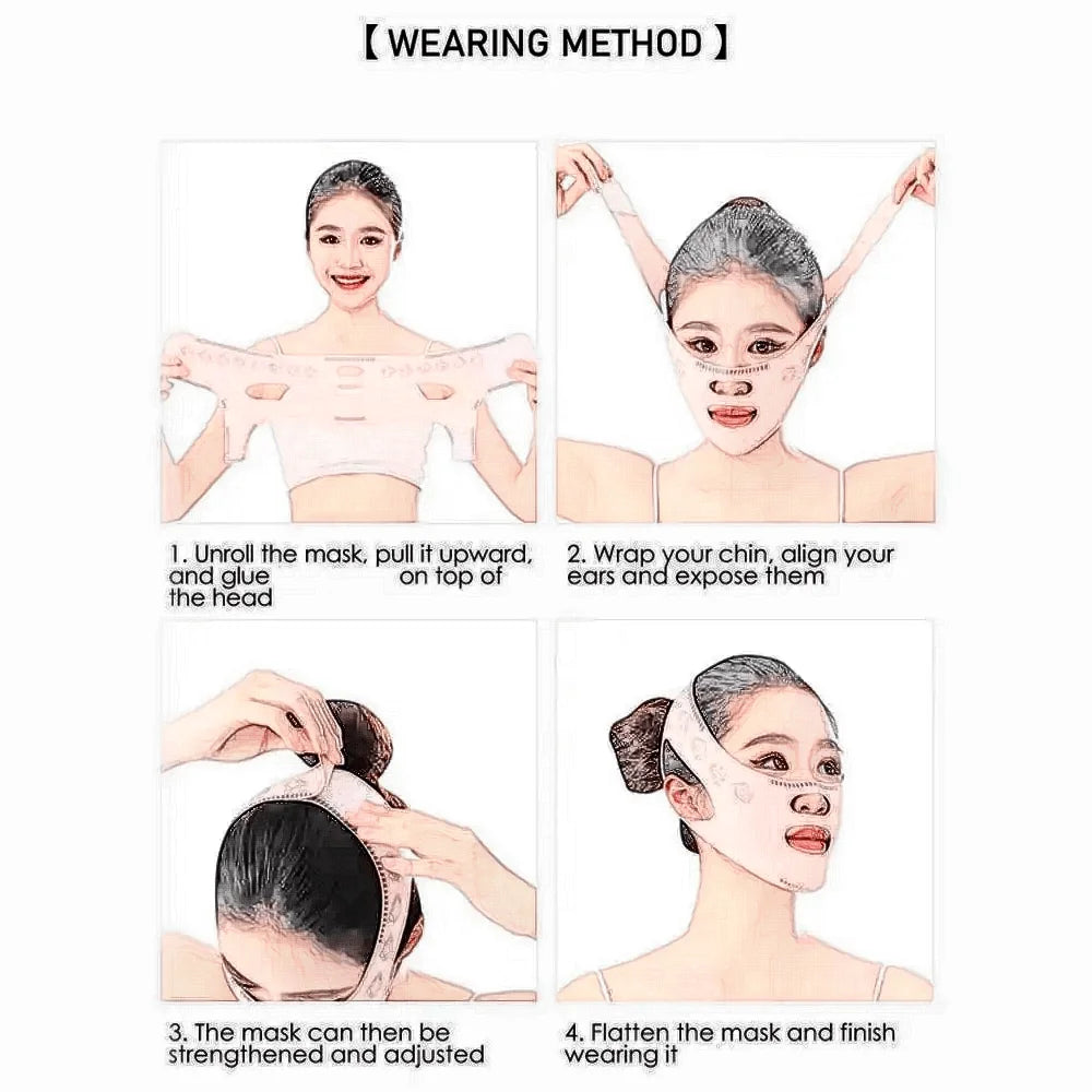 Breathable V‑Line Face Shaping Band, Cheek Lifting Face Bandage for Facial Contouring Support for Double Chin Appearance Improvement