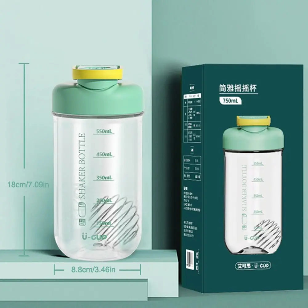 NEW Elegant Shaker Cup 750ml Creative Shaking Bottles Transparent Water Cup