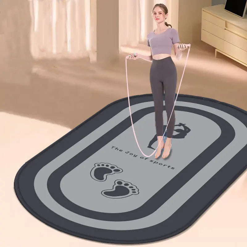VIKAMA Indoor Skipping Rope Anti-slip, Shock-absorbing and Soundproof Mat, Fitness Mat, Yoga Mat, Silicone Base Anti-slip Mat