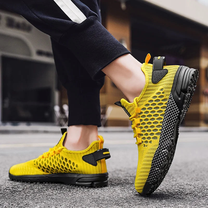 YRZL Men's Running Shoes 2024 Mens Sneakers Shoes Mesh Breathable Outdoor Tennis Walking Gym Shoes for Men Plus Size 40-47