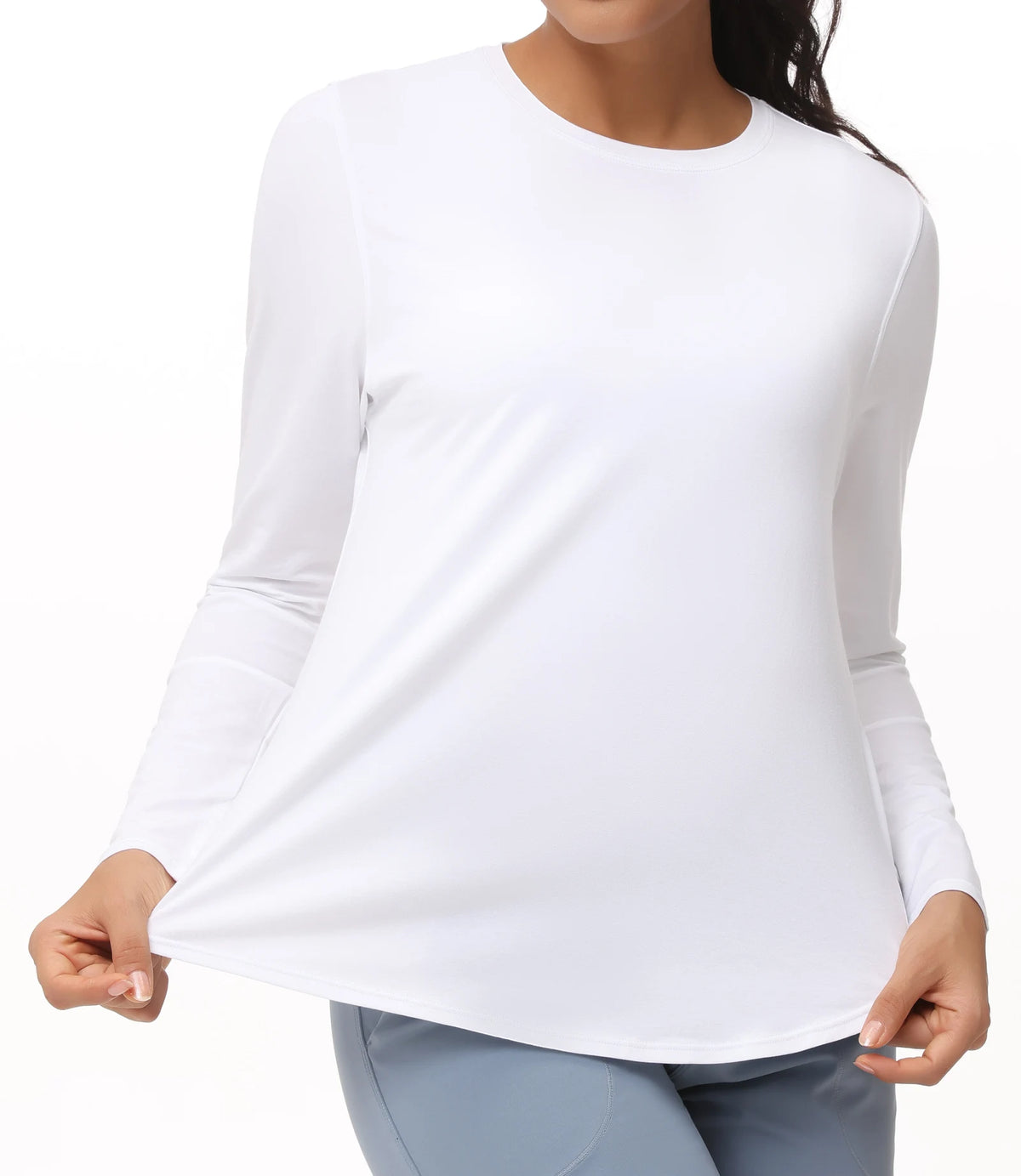 THE GYM PEOPLE Women's Long Sleeve Workout Shirts Lightweight Cotton Running Yoga Tops with Thumb Hole