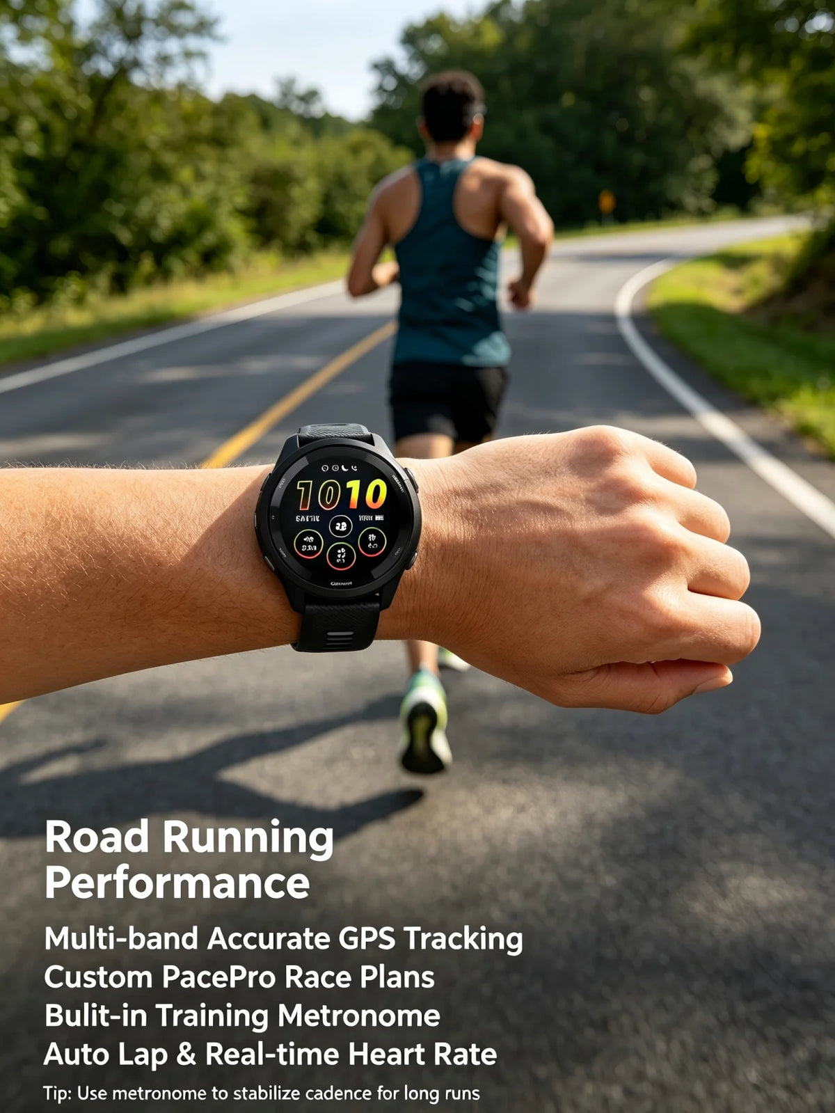 Garmin Forerunner 265 GPS Running Smartwatch – Multi‑Band GPS, Wrist Heart Rate & SpO2,, Advanced Training Status, Body Battery, Sleep Monitor, Waterproof Fitness Tracker for Men Women