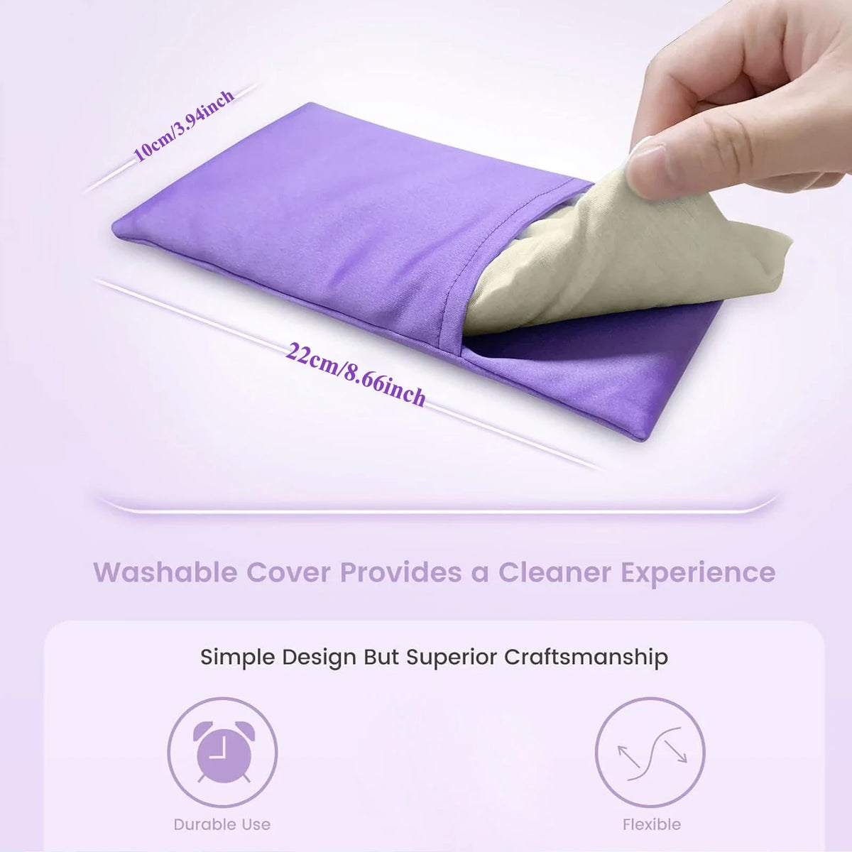 Lavender Eye Pillow for Relaxation, Yoga, Sleeping, Weighted Eye Mask Heated, Sinus, Dry Eyes Relief, Moist Heat Eye Compress