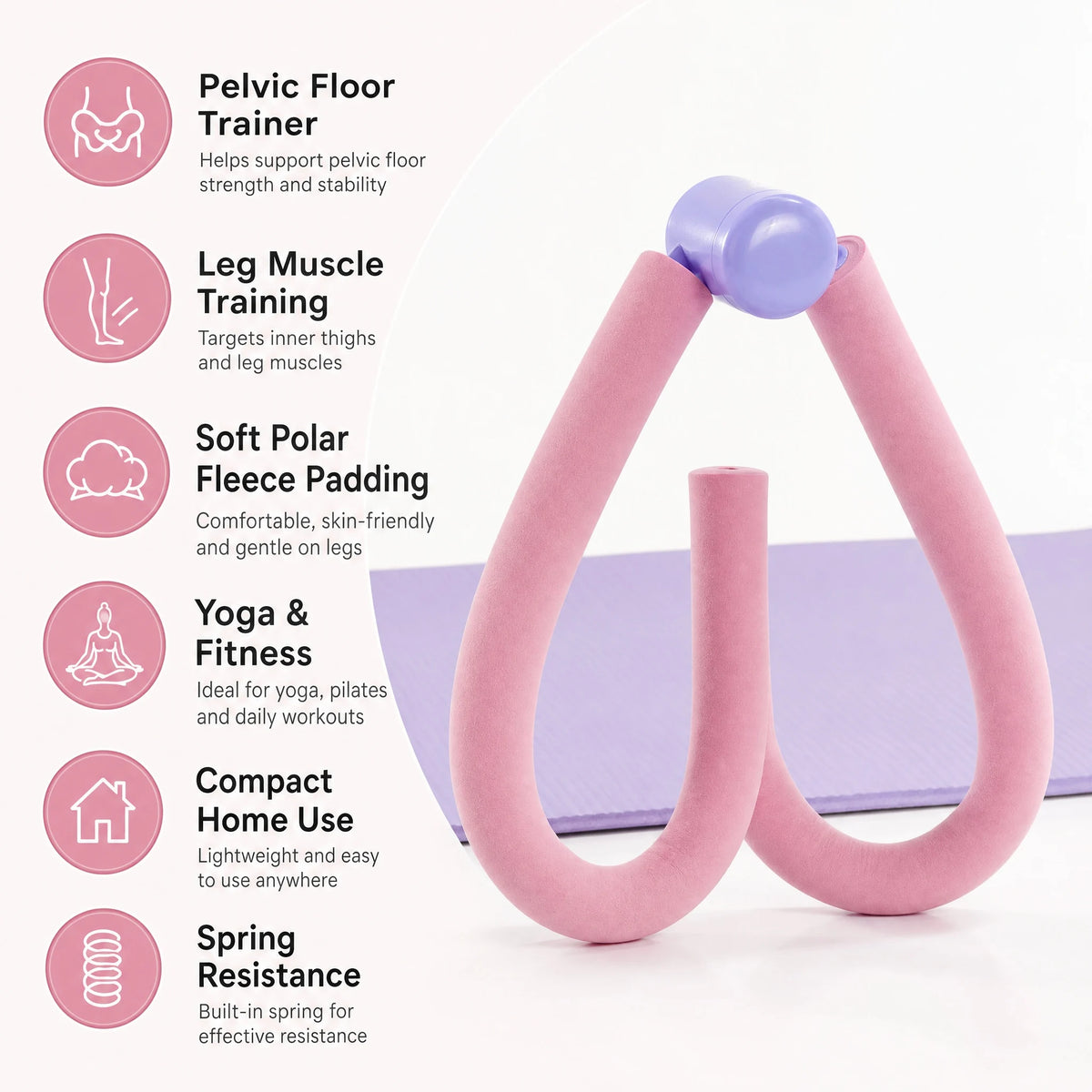 Leg Kegel Trainer – Fleece Material, Home Leg Muscle Training, Yoga Use, Pelvic Floor Exercise