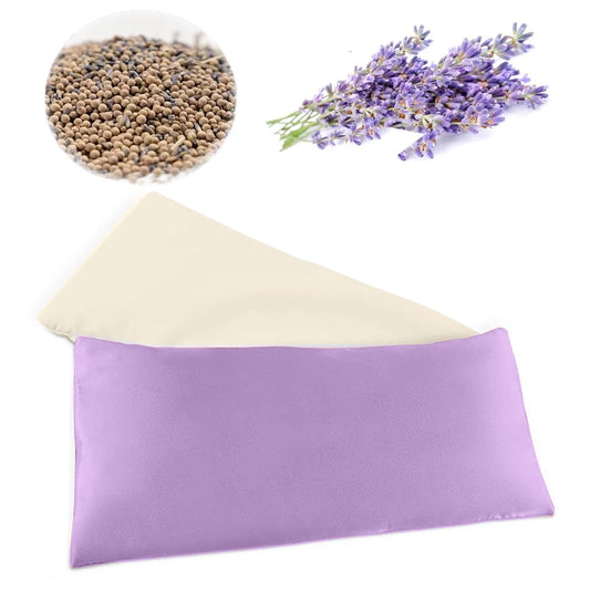Lavender Eye Pillow for Relaxation, Yoga, Sleeping, Weighted Eye Mask Heated, Sinus, Dry Eyes Relief, Moist Heat Eye Compress