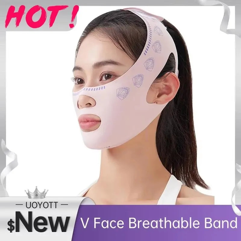 Breathable V‑Line Face Shaping Band, Cheek Lifting Face Bandage for Facial Contouring Support for Double Chin Appearance Improvement