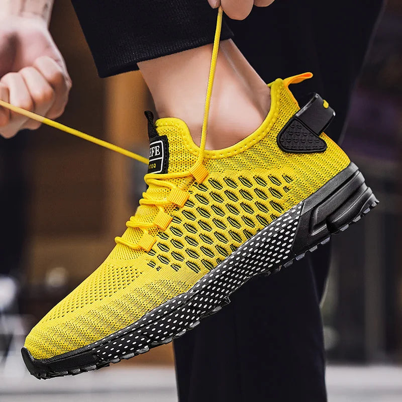 YRZL Men's Running Shoes 2024 Mens Sneakers Shoes Mesh Breathable Outdoor Tennis Walking Gym Shoes for Men Plus Size 40-47