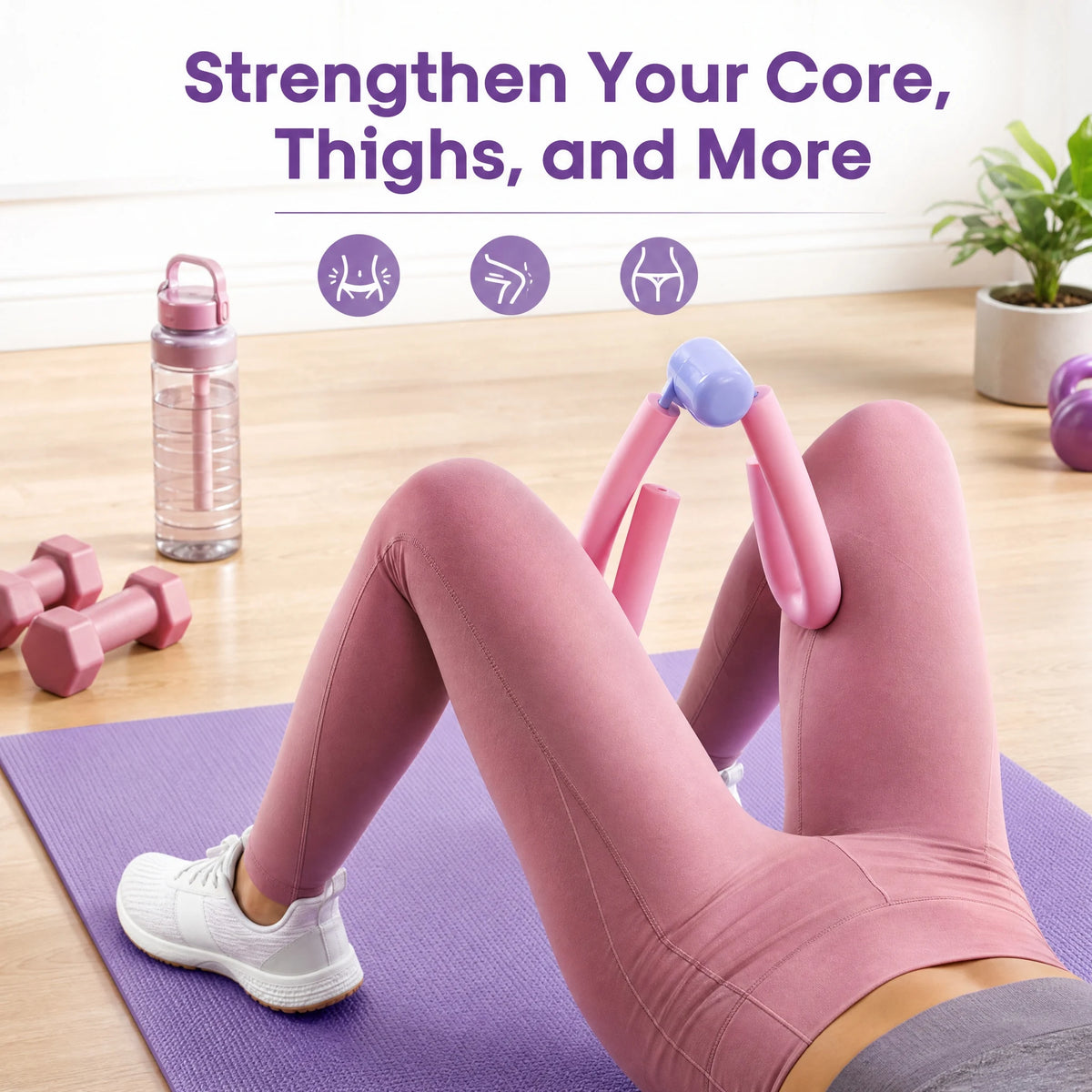 Leg Kegel Trainer – Fleece Material, Home Leg Muscle Training, Yoga Use, Pelvic Floor Exercise