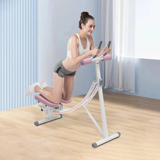 Foldable Abdominal Trainer with LED Display & 3-Level Adjustment, Ab Machine Core Workout Equipment Load 330lbs, Home Exercise Waist Cruncher Core Toner