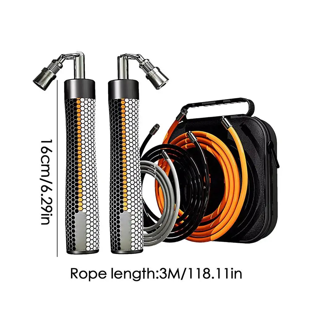 Fitness 3 Rope Buckle Jump Rope Weighted Skipping Rope Weight Bearing Steel Wire Skipping Rope For Fitness Lose Weight Equipment