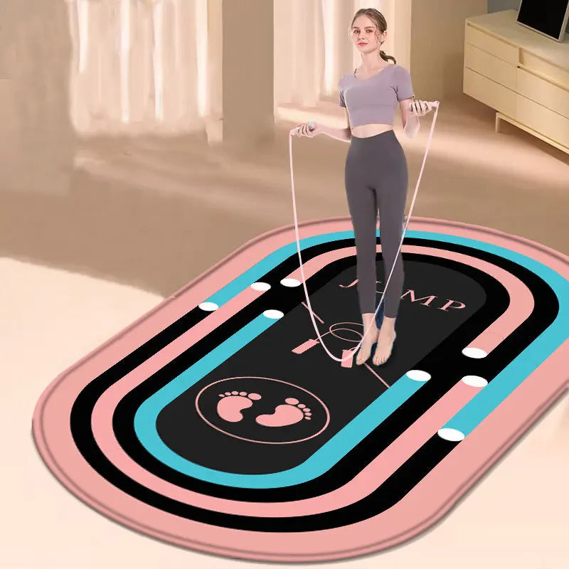 VIKAMA Indoor Skipping Rope Anti-slip, Shock-absorbing and Soundproof Mat, Fitness Mat, Yoga Mat, Silicone Base Anti-slip Mat