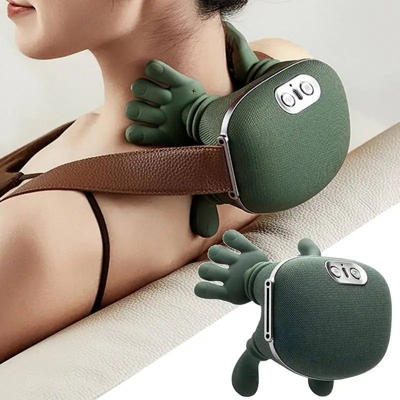 Neck and Shoulder Massager, Simulated Human‑Hand Kneading for Trapezius Muscle, Cervix, Waist and Back Muscle Relaxation