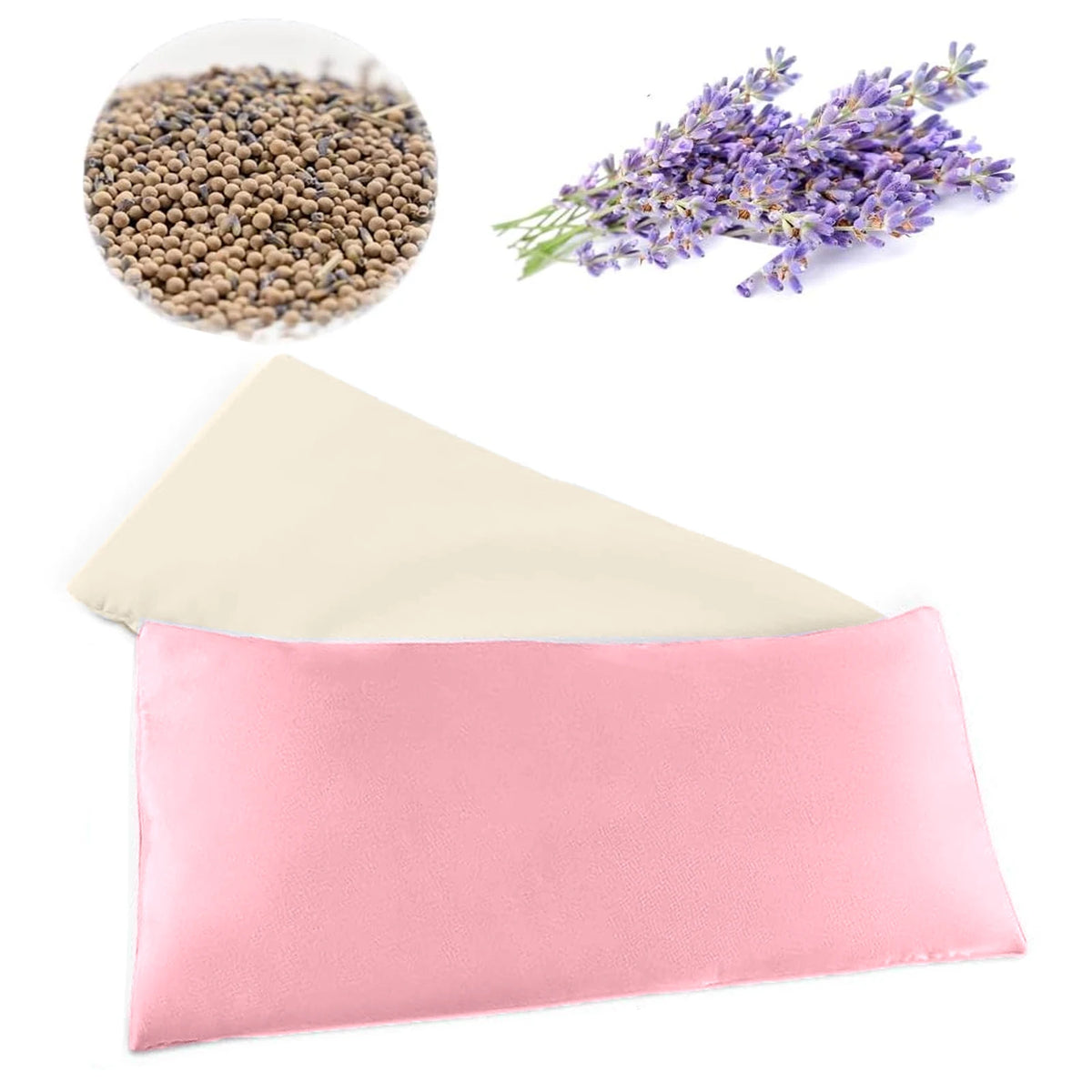 Lavender Eye Pillow for Relaxation, Yoga, Sleeping, Weighted Eye Mask Heated, Sinus, Dry Eyes Relief, Moist Heat Eye Compress