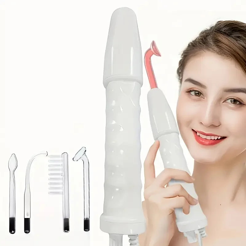4-in-1 Portable Facial Skin Care Kit High-Frequency 120KHz Facial Massager 4 Interchangeable Electrode Sticks 110V for Home S