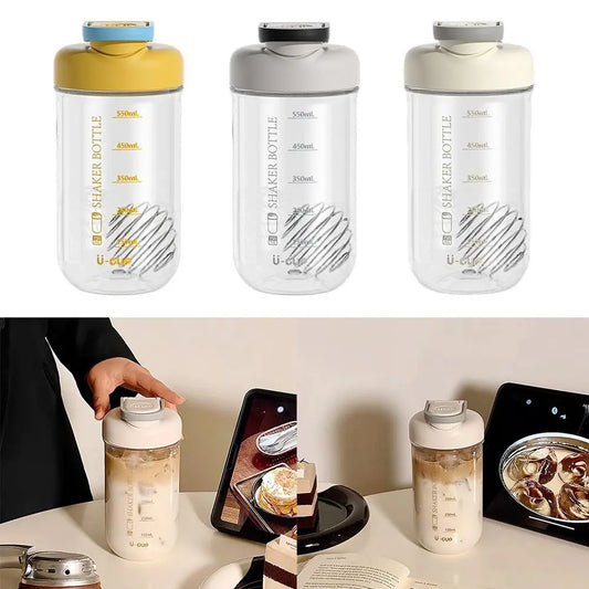 NEW Elegant Shaker Cup 750ml Creative Shaking Bottles Transparent Water Cup